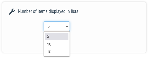 list display setting