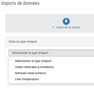 Choisissez votre import dosimétrique