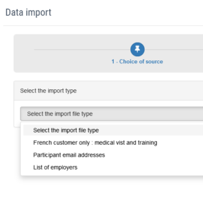 select your mass data import